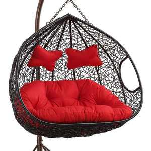 Outdoor Handgemaakte Dubbele Stoel Rotan Opknoping Patio Swingende Stoelen Rieten Schommel Ei Stoel Voor Twee Personen - Product Image 6