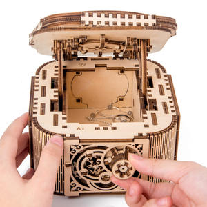 Boîte à bijoux en bois, puzzle mécanique 3D MB-033, jouet éducatif à assembler soi-même pour enfants de 4 à 6 ans - Product Image 1