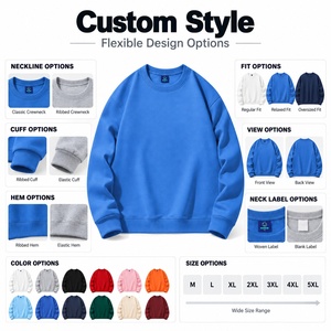 Custom Logo 420G Heavyweight <b>Fleece</b> Crewneck Sweatshirt Oversized Pullover Unisex Blank Sweatshirts for Men <b>Women</b> OEM Wholesale - Product Image 4