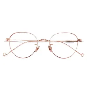 卸売光学フレーム眼鏡読書用ガラスブルーライトプレミアムチタンブルー遮光メガネ