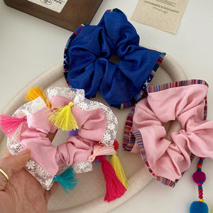 <span class=keywords><strong>Bolas</strong></span> decorativas con borlas para niñas, lazos grandes para el cabello <span class=keywords><strong>de</strong></span> Color sólido, coleta <span class=keywords><strong>de</strong></span> moda étnica dulce, accesorios para niños - Product Image 3