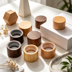 Luxury Cosmetic Cream Jar With Natural <b>Bamboo</b> Wooden Lid Refillable Skincare Packaging Custom Logo OEM - Product Image 4