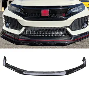 Lame de pare-choc avant à lèvre en carbone de Style EV, séparateur avant pour Honda Civic 10e Gen FK8 Type R Si 2016 +