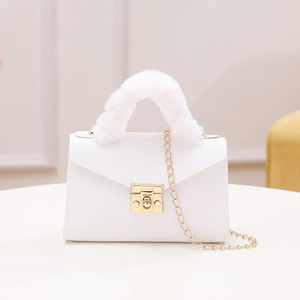 กระเป๋าถือแฟชั่นผู้หญิงสไตล์ใหม่ขายส่ง สีพื้นเรียบง่าย พร้อมสายโซ่สะพายไหล่ สำหรับใช้ในชีวิตประจำวัน - Product Image 2