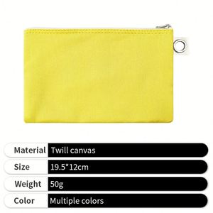 Sacs fourre-tout promotionnels en toile avec fermeture éclair, multicolores, pour maquillage, monnaie et cosmétiques, personnalisables - Product Image 2