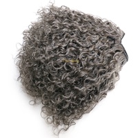 VMAE En gros Mèches de cheveux naturels Double tirage Vierge Remy Gris sel et poivre Afro Kinky Bouclées Extensions de cheveux humains en trame