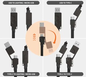 Quelle Werks-Direkt vertrieb 6 in 1 240W Schnell ladung USB-Aufladung Typ c zu USB C <span class=keywords><strong>Micro</strong></span> Phone - Product Image 5