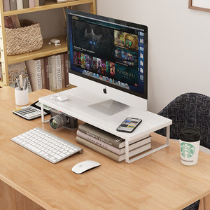 Computer <b>Desktop</b> <b>Riser</b> Stand Monitor Base Home Office Storage Rack Rectangle Multipurpose Standing Type Organizer - Product Image 5