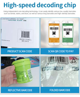 LONVILL Scanner RFID portable, scanner de codes-barres portable, scanner de codes-barres Android commercial portable