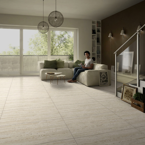 Dalles de sol et de mur en porcelaine pleine masse, effet terrazzo argenté, 600x1200mm, finition brillante - Product Image 6