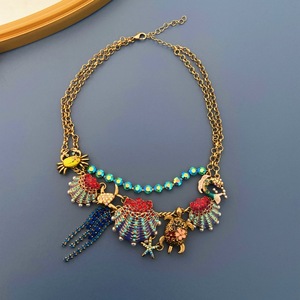 Gioielli Vintage, Collana Standard con Ciondolo a Forma di Animale Retrò, Stile Oceano, Conchiglia, <span class=keywords><strong>Corallo</strong></span>, Perla - Product Image 4