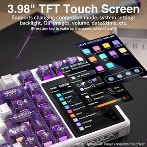 <span class=keywords><strong>Tastiera</strong></span> Meccanica AULA L99 di Alta Qualità con Schermo Touch, Tri-Modalità RGB Personalizzabile, per Gaming e Ufficio, Wireless - Product Image 2