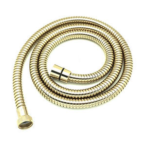 Tuyau de douche doré de 150 cm, 1/2F x 1/2F, design moderne, flexible, en laiton et plastique avec EPDM pour salles de bain et toilettes - Product Image 1