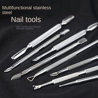 Outils de pédicure professionnels pour adultes : Pousse-cuticules et râpe à ongles double tête, durables et portables, pour l'élimination des peaux mortes.