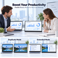 Moniteur portable tactile 16 pouces FHD Plus IPS 14 mm 100 sRGB double USB-C HDMI pour jeux, bureau et travail, idéal pour ordinateur portable (vente en gros)