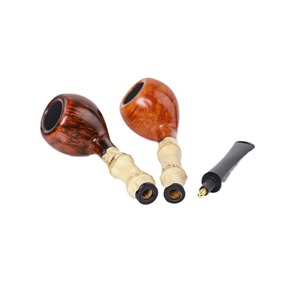 Muxiang Handmade Bamboo Tobacco Pipe Freehand Solid Wood Smoking Pipe - Product Image 5