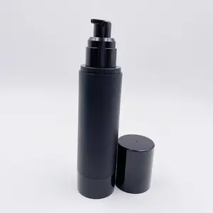 Vuoto cosmetico per la cura della pelle personale smerigliato nero opaco flacone per pompa Airless nero da 100ml