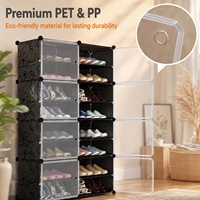 Organisateur de rangement pour chaussures en plastique transparent de style chinois, moderne, anti-poussière, multi-couches, boîte de rangement