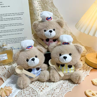 En gros, porte-clés en peluche ours en peluche mini mignon, chef cuisinier mignon