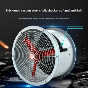 พัดลมระบายอากาศแบบแกน CBF ป้องกันการระเบิด, พัดลมอุตสาหกรรมแบบท่อ, พัดลมดูดอากาศแบบเงียบ, พัดลมระบายอากาศแบบท่อ, กำลังแรง, 220 โวลต์ - Product Image 2