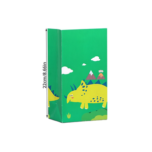 Dinosaur Themed <b>Paper</b> Gift Bags 22cm <b>Birthday</b> Party Favors For Kids Age 2-4 Years 12 Packs - Product Image 1