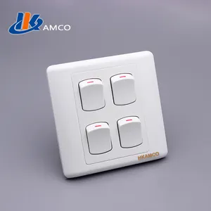 High quality white PC and copper material four gang one way switch for Bangladesh market