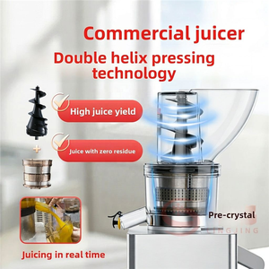 Extracteur de jus commercial électrique à froid en acier inoxydable, machine à jus de fruits à mastication lente - Product Image 2
