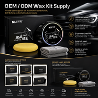 Kit de cire à appliquer pour voiture noire, pour l'amélioration de la brillance des peintures foncées, avec tampon applicateur, serviette en microfibre et boîte de vente au détail