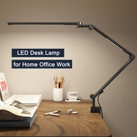 Lampe de bureau LED électrique simple à double lumière, à intensité variable, commande tactile, minimaliste, protection des yeux, pour lecture, avec minuterie, en aluminium