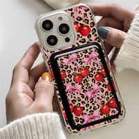 Coque de téléphone magnétique antichoc en PC rigide et TPU avec nœud papillon cerise, design professionnel pour iPhone 16 Pro 17 Air