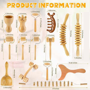 Kit d'outils de massage corporel en bois OEM d'usine, ensemble de thérapie en bois pour le dos - Product Image 2
