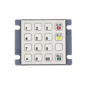 Bantalan Pin terenkripsi pembayaran ATM 4x4 matriks Metal Pinpad PCI EPP pabrikan Keypad logam baja tahan karat