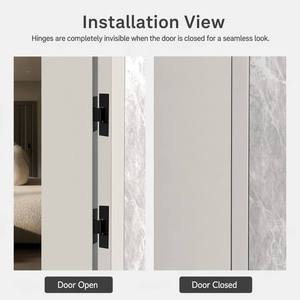 Charnière invisible réglable 2D 113x28mm 50kg en alliage de zinc noir mat pour porte intérieure à cadre en aluminium fin - Product Image 4
