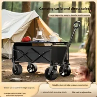 Chariot de camping pliable avec roues tout-terrain et poignée télescopique JC021