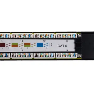 Patch Panel Cat6 UTP 16 porte 1U caricata RJ45 Patch Panel 16 24 48Port Patch Panel