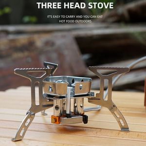 Xách Tay Mini Ba <span class=keywords><strong>Burner</strong></span> Thép Windproof Ngoài Trời Bếp <span class=keywords><strong>Gas</strong></span> Trọng Lượng Nhẹ 3500W Cắm Trại Đi Bộ Đường Dài Bếp Điện Tử - Product Image 3