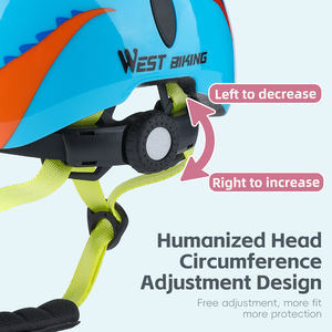 Casco de Bicicleta Multicolor para Niños WEST BIKING, Cómodo, Ligero, Ajustable, Plegable e Integrado - Product Image 4