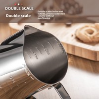Pichet à lait en acier inoxydable écologique exclusif transfrontalier pour latte art, ustensile de mousseur à café avec bec verseur 350ml 600ml