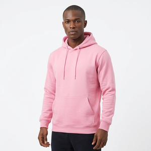 Sudadera con Capucha Rosa para Hombre, 100% Algodón Felpa, Corte Regular, Color Sólido Informal, Ropa de Otoño - Product Image 6