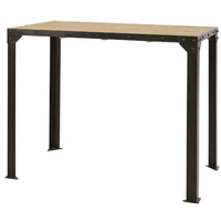 Table de bar industrielle avec plateau en bois massif et structure en métal, table de bistrot pour hôtel, restaurant, café, salle à manger |   Meubles Horeca sur mesure
