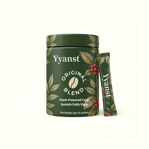 Café Instantáneo con Extracto de Plantas Naturales, 10g*10 Sobres, Diseño de Hoja de Café Verde Oscuro, Frasco Redondo, Materia Prima Botánica Pura - Product Image 6