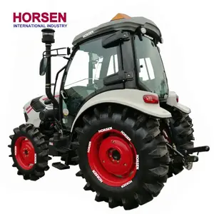 China Horsen hizo 80 hp 90 hp 4wd granja camión tractor con AC cabina tractor cargadora de ruedas frontal precio para la agricultura