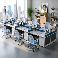 Bureau modulaire pour 4 personnes, table de travail, mobilier de bureau, bureau modulaire pour ordinateurs, table de bureau pour postes de travail en cubicle