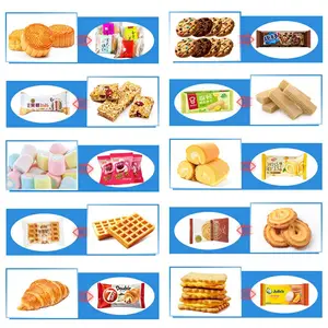 Fully Automatic Biscuit Packaging Line Egg Roll Cookies Wafer Biscuit Cake Feeding Packing Machine Line