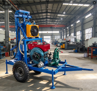 Foreuse multifonctionnelle portable pour puits d'eau, 100 m de profondeur, 7,5 CV, à essence, contrôlée par PLC, avec pompe à engrenages