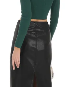 <span class=keywords><strong>Jupe</strong></span> <span class=keywords><strong>longue</strong></span> élégante en similicuir PU noir vintage pour femme, fendue, extensible, coupe <span class=keywords><strong>crayon</strong></span> ajustée, idéale pour les soirées, personnalisable - Product Image 4