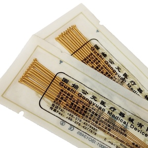 Aiguilles d'<span class=keywords><strong>acupuncture</strong></span> jetables stériles en plastique entièrement plaquées <span class=keywords><strong>or</strong></span> pour usage unique, 100 pièces/boîte avec tube guide - Product Image 6