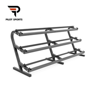 PILOT SPORTS - Soporte de Acero Resistente de 3 Niveles para Almacenamiento de Mancuernas, Soporte de Gimnasio Comercial con Capacidad para 38 Pares de Mancuernas - Product Image 2