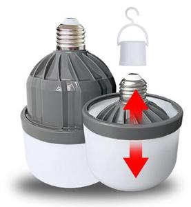 หลอดไฟฉุกเฉินแบบยืดหดได้ พลาสติกทรงตัว T ชนิด SMD LED 20W แรงดันไฟฟ้า AC85V-265V วัสดุ ABS+PP แบตเตอรี่ 1200mA เส้นผ่านศูนย์กลาง 95 มม. เหมาะสำหรับโรงแรม - Product Image 4