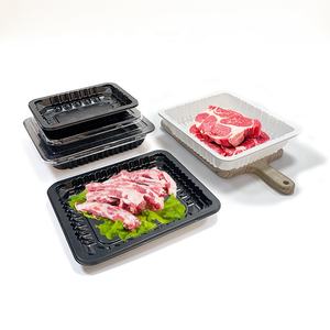 Fuente de suministro Caja desechable para <span class=keywords><strong>el</strong></span> <span class=keywords><strong>cuerpo</strong></span> Bandeja de envasado al vacío para bistec, plástico sellado PP Bandeja de embalaje fresco Cerradura de película Caja fresca - Product Image 2